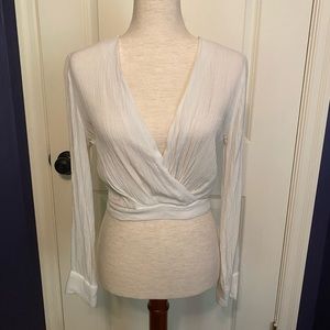 Silence and Noise cream white top, linen, size small